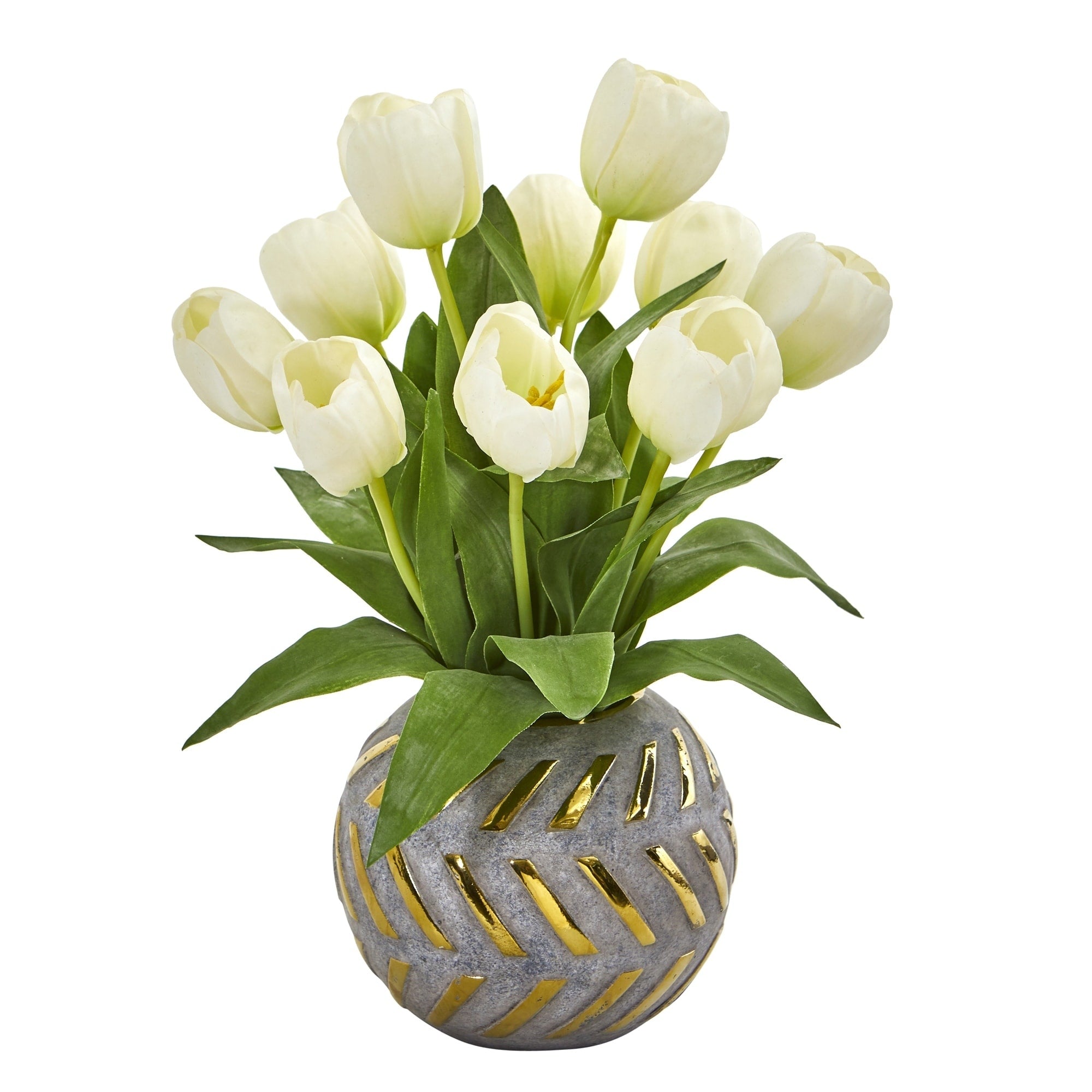 Tulip Artificial Arrangement In Decorative Vase