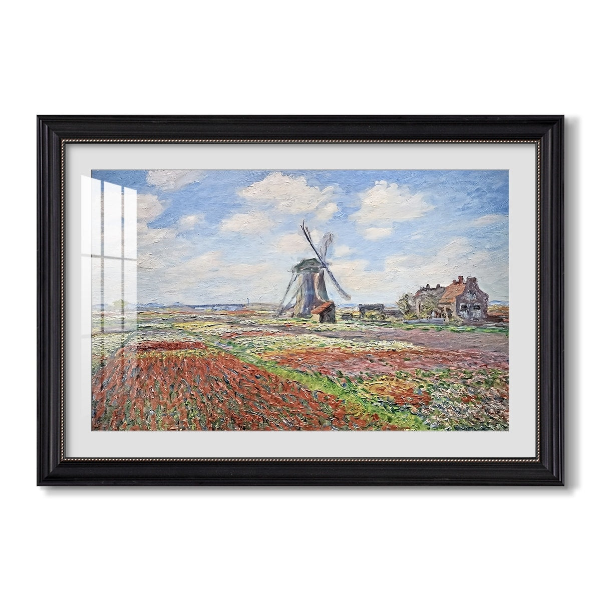 Tulip Fields With The Rijnsburg 1886 Claude Monet Custom Framed Print