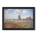 Tulip Fields With The Rijnsburg Windmill 1886 Claude Monet Custom Framed Canvas