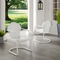 Havenside Home Diana Bay White Retro Metal Chairs Set Of 2