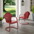 Havenside Home Diana Bay Red Retro Metal Chairs Set Of 2