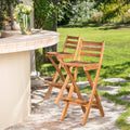 Tundra Outdoor Acacia Wood Bar Stool By Christopher Knight Home Set Of 2