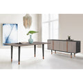 Turin Rustic Oak Wood Dining Table With Copper Tip Legs Black Brushed