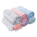 Porch Den Independence Striped Cotton Fringed Oversized Turkish Beach Towel