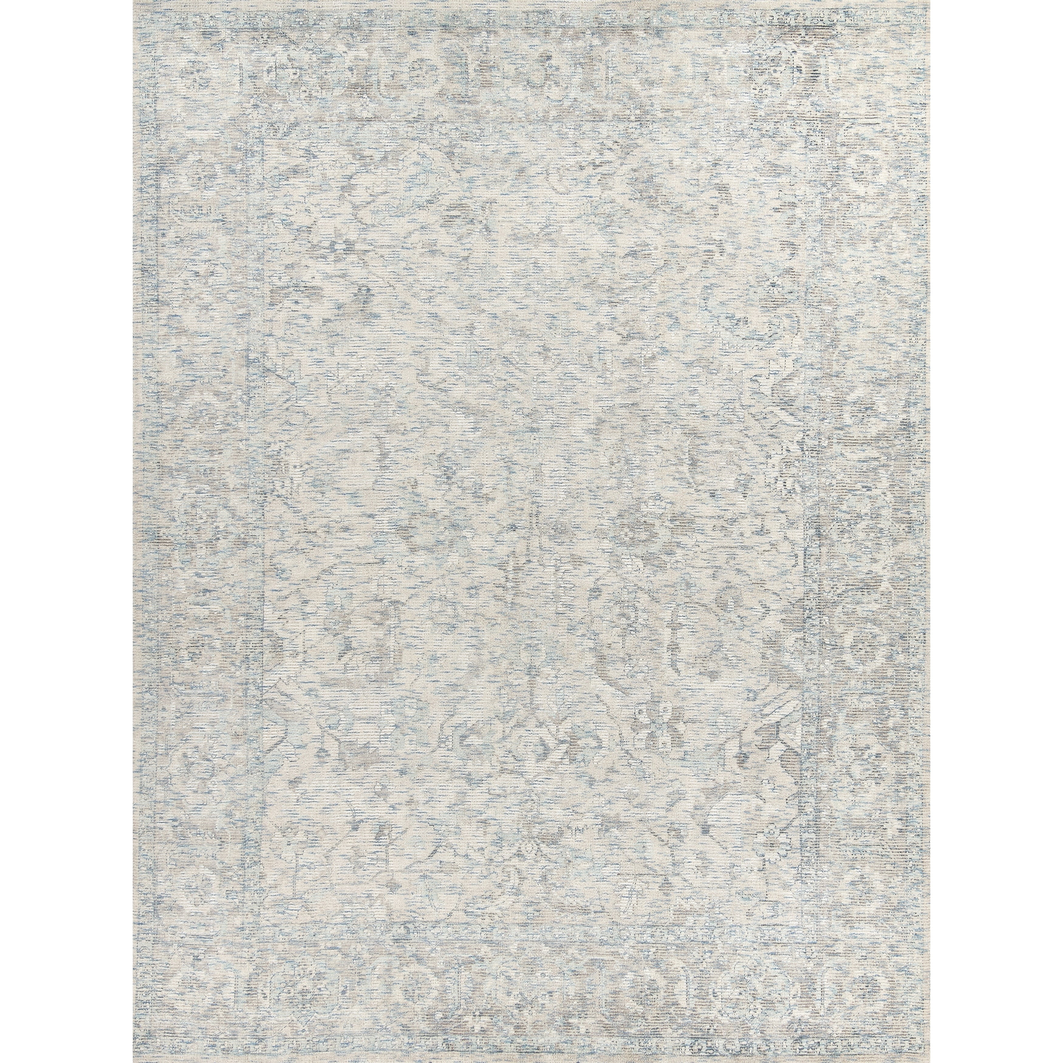 Tuscany Handloomed Wool Bamboo Silk Beige Blue Area Rug