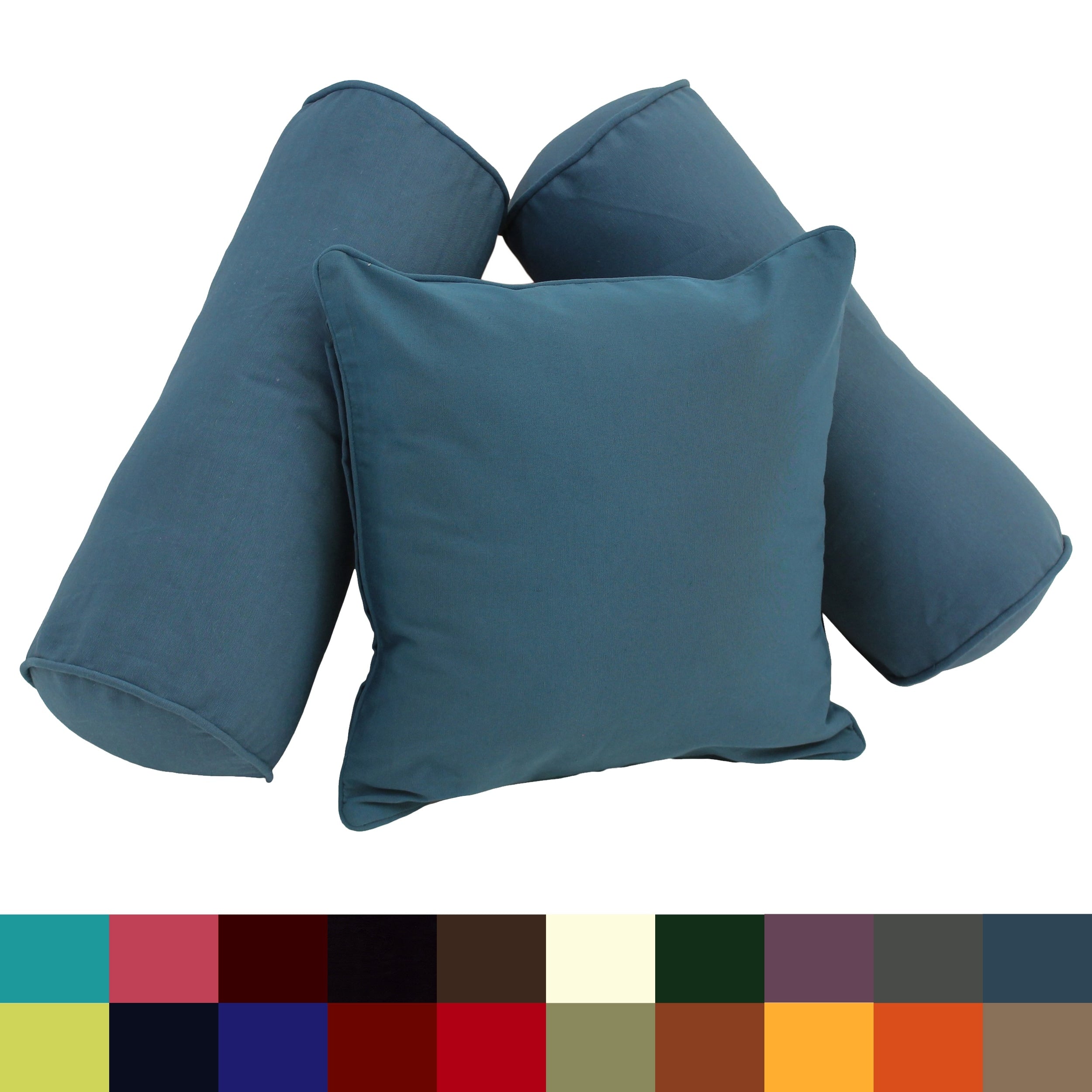 Blazing Needles Twill Solid Throw Pillows Set Of 3