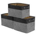 Twill Storage Basket Set 3 Pack Black