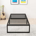 Vecelo Black Metal Twin Size Platform Bed Frame