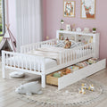 Twin Bed With 2 Drawers Headboard Storage 3 Side Guardrails