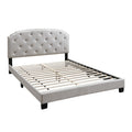 Twin Bed With Button Tufted Scalloped Headboard Light Brown