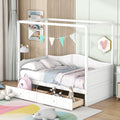 Twin Canopy Daybed With 2 Storage Drawers Solid Wood And Mdf Frame
