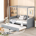 Twin Canopy Daybed With Trundle Bed Space Saving Design