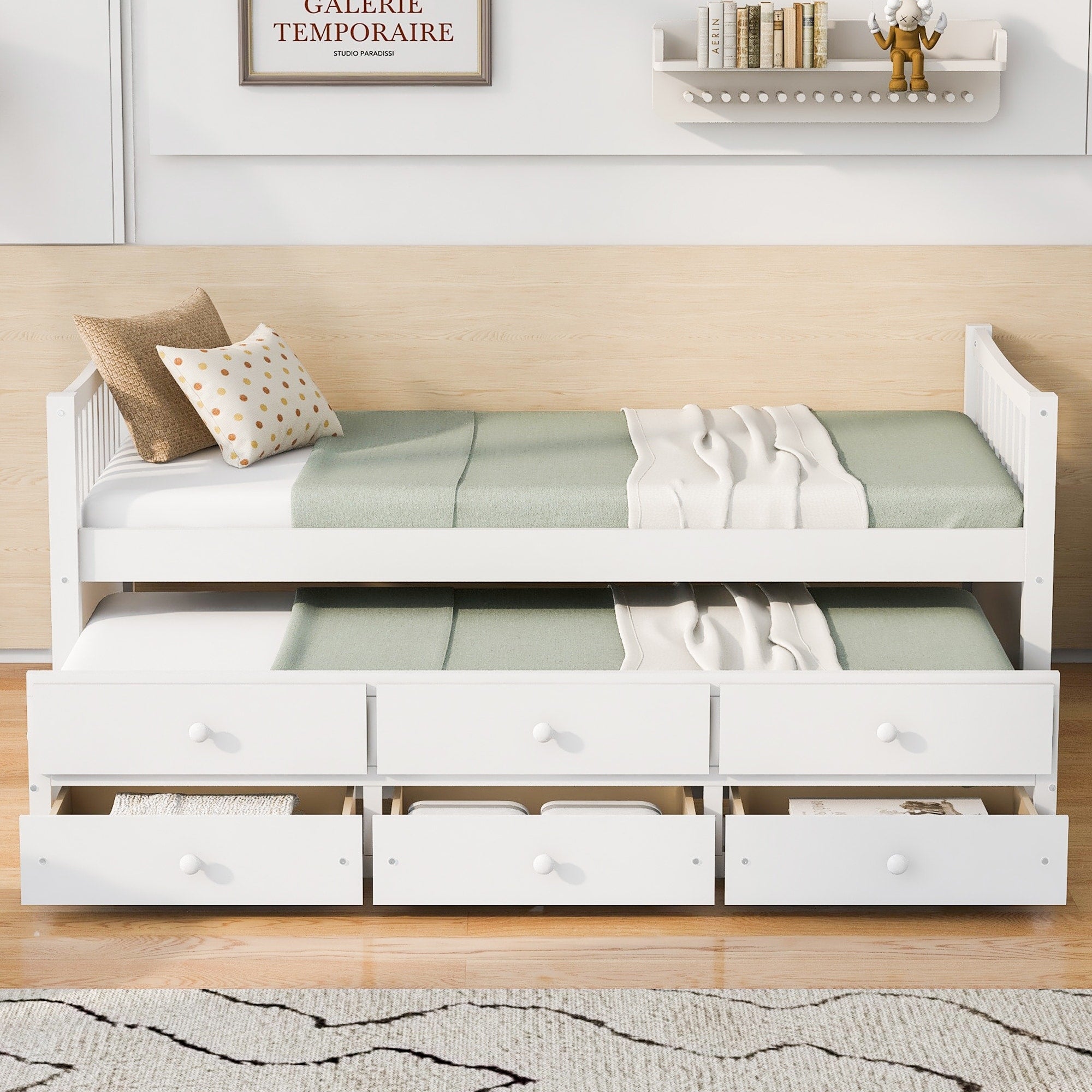 Twin Daybed Platform Bed With Trundle Bed And Drawers