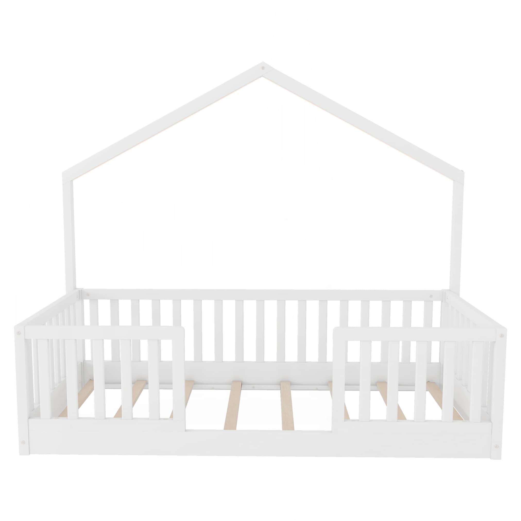 Twin Floor Bed With High Rails