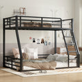 Twin Full Metal Bunk Bed Heavy Duty Frame Noise Reduced Design Safety Guardrails