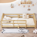 Twin Full Montessori Floor Bed With Safety Guardrails Easy Assembly