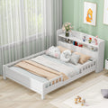 Twin Full Platform Bed With Led Light Storage Headboard Guardrail