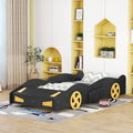 Twin Full Size Race Car Shaped Platform Bed With Wheels And Storage