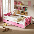 Twin Kids Bed Frame With Star And Moon Design Bamboo And Wood Toddler Bed For Girls 8 Slat Support No Box Spring Needed