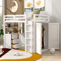 Twin Loft Bed With Desk Drawers Wardrobe Maximized Space