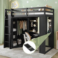 Twin Loft Bed With Integrated Wardrobe Desk Charging Station Spotlights