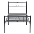 Twin Metal Bed Frame With Circle Accent Headboard