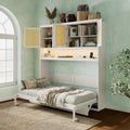 Twin Murphy Bed With Top Cabinet Led Light Usb Ports Space Saving