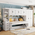 Twin Murphy Bed With Wardrobe Cabinet And Desk For Small Spaces