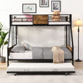 Twin Over Full Bed With Trundle 2 Side Ladder And Full Length Guardrail No Box Spring Needed Large Under Bed Storage