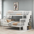 Twin Over Full Bunk Bed With Storage Ladder Guardrails