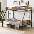 Twin Over Full Metal Bunk Bed With 2 Side Ladder And Full Length Guardrail No Box Spring Needed Large Under Bed Storage