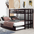Twin Over Pull Out Bunk Bed With Trundle Space Saving Design