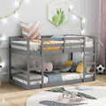 Twin Over Twin Bunk Bed With Ladder Solid Pine Wood Frame