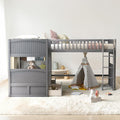 Twin Over Twin Bunk Bed With Loft And Storage Drawers Wood Triple Bed Frame For Kids And Teens