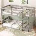 Twin Over Twin Bunk Bed With Panelled Headboard And Footboard Solid Rubber Wood