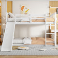 Twin Over Twin Bunk Bed With Slide And Ladder In Solid Pine