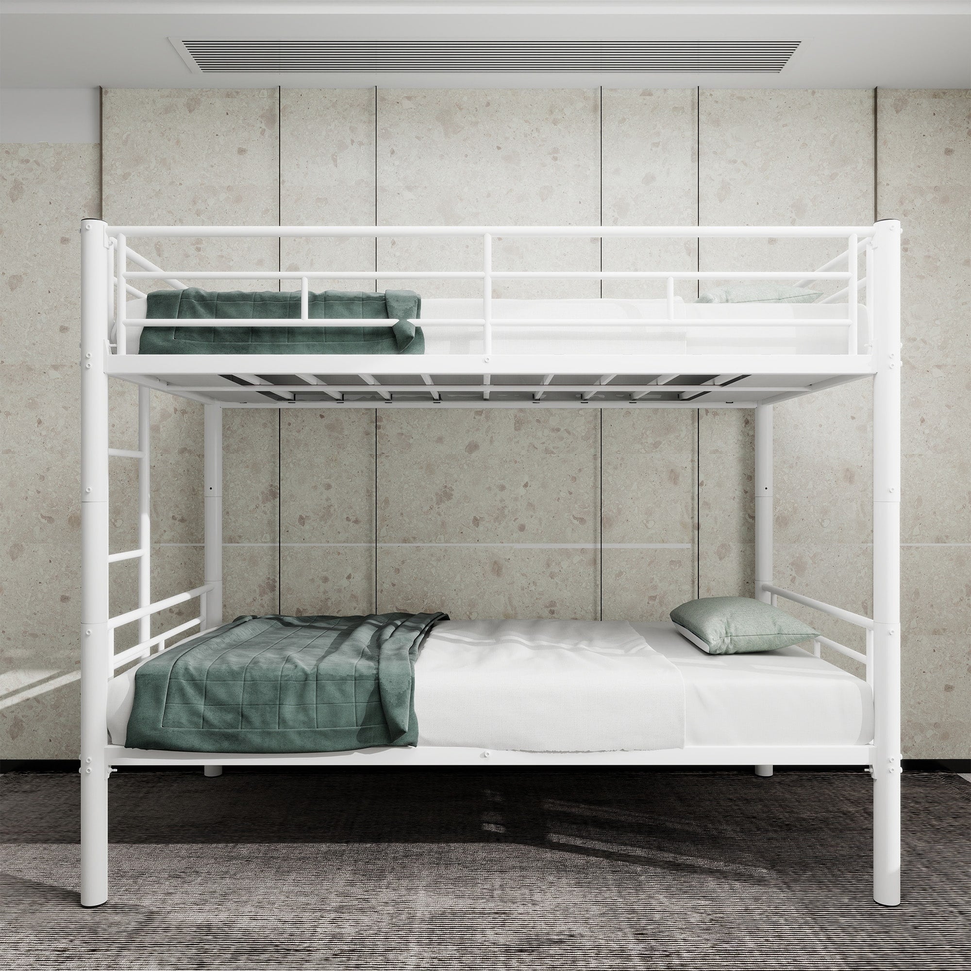 Twin Over Twin Metal Bunk Bed For Kids Boys Girls