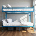 Twin Over Twin Metal Bunk Bed With Dual Ladders Full Length Guardrails Heavy Duty Frame No Box Spring Needed