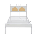 Twin Platform Bed Frame With Headboard Charging Station