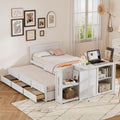 Twin Platform Bed With Built In Desk Trundle And 3 Storage Drawers