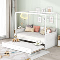 Twin Size Canopy Daybed With Trundle Solid Wood And Mdf Frame