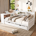 Twin Size Corner Daybed With Storage Drawers Charging Port