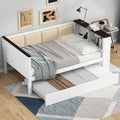 Twin Size Daybed Platform Bed Frame With Storage Shelves Trundle Bed