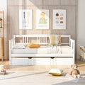 Twin Size Daybed Wood Bed With Twin Size Trundle White