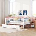 Twin Size Daybed Wood Bed With Two Drawers White
