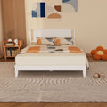 Twin Size Deluxe Bed Frame With Headboard With Solid Wood No Box Spring Needed Easy Assembly White