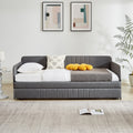 Twin Size Grey Daybed Sofa Bed Frame With Trundle Bed