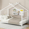 Twin Size Metal House Platform Bed White
