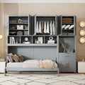 Twin Size Murphy Wall Bed With Integrated Closet Desk And Storage Drawers