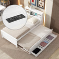 Twin Size Platform Bed With Storage Headboard Usb Twin Size Trundle And 3 Drawers